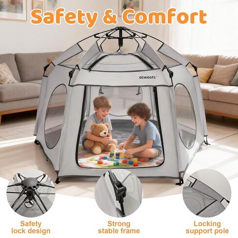 Asweets 4 in 1 Pop Up Playpen Indoor and Outdoor Portable | Lightweight Baby Playpen with Travel Bag,Baby Beach Tent and Play Toddler Play Yard Canopy in Saudi Arabia
