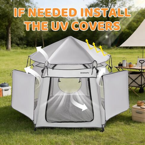 Asweets 4 in 1 Pop Up Playpen Indoor and Outdoor Portable | Lightweight Baby Playpen with Travel Bag,Baby Beach Tent and Play Toddler Play Yard Canopy in Saudi Arabia
