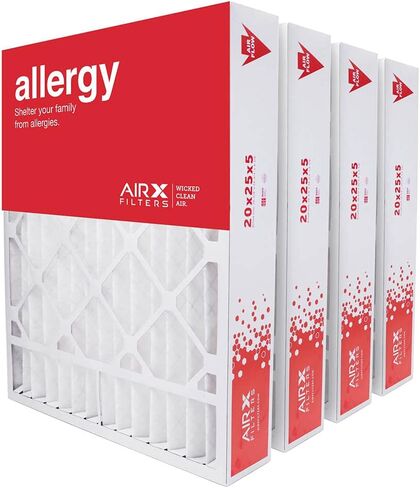 مرشحات AIRX الهواء النظيف الشرير. متوافق مع بديل لمرشح الهواء هانيويل 20 × 25 × 4 مرشح هواء فرن فلتر الهواء AIRx بديل لمرشحات هانيويل FC100A1037 FC35A1027 CF200A1016، حزمة من 4 قطع للحساسية in Kuwait