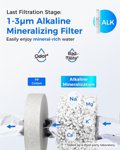 فلتر Waterdrop RT-2CFCBALKRO، بديل لنظام التناضح العكسي Waterdrop T4-A (𝐂𝐅*𝟐 + 𝐂𝐁*𝟏 + 𝐀𝐋𝐊*𝟏 + 𝐑𝐎*𝟏) in Kuwait