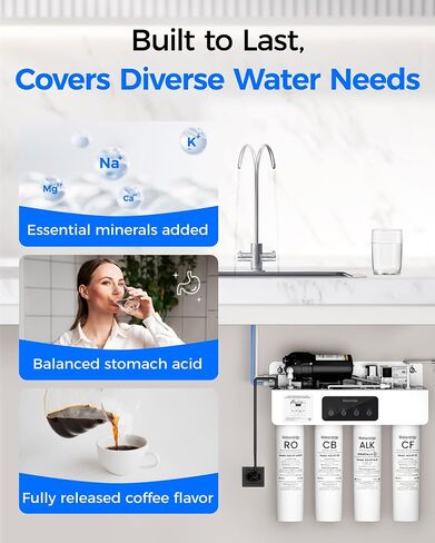 فلتر Waterdrop RT-2CFCBALKRO، بديل لنظام التناضح العكسي Waterdrop T4-A (𝐂𝐅*𝟐 + 𝐂𝐁*𝟏 + 𝐀𝐋𝐊*𝟏 + 𝐑𝐎*𝟏) in Kuwait