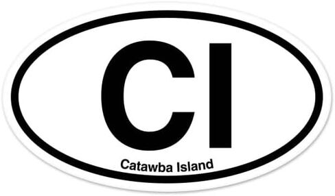 CI Catawba Island Oval Vinyl Car Bumper Window Sticker 3" x 2" in Kuwait