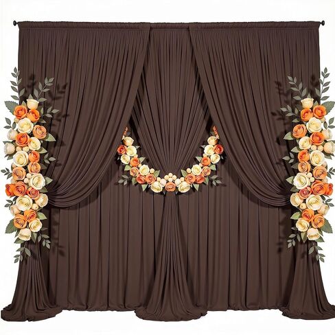 10x8ft Beige Backdrop Curtain for Parties Wrinkle Free Fabric Backdrop Curtain Wedding Photo Backdrop Drapes for Birthday Party Baby Shower Bridal Shower Photography Back Drop 2 Panels 5x8FT in Saudi Arabia