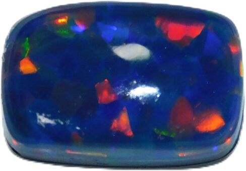 Cabochon Multi-Color CERTIFIED Doublet Fire Opal 7 Ct Loose Gemstone Ring Size in Kuwait