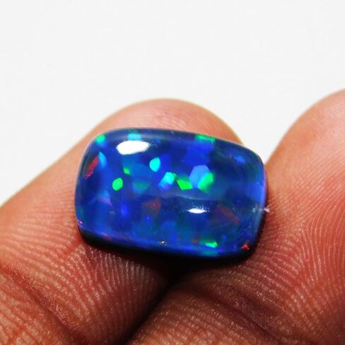 Cabochon Multi-Color CERTIFIED Doublet Fire Opal 7 Ct Loose Gemstone Ring Size in Kuwait
