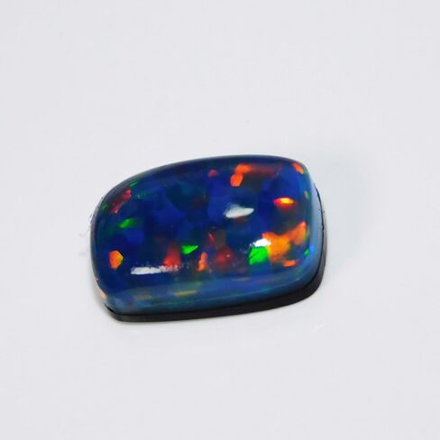 Cabochon Multi-Color CERTIFIED Doublet Fire Opal 7 Ct Loose Gemstone Ring Size in Kuwait