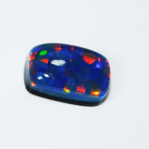 Cabochon Multi-Color CERTIFIED Doublet Fire Opal 7 Ct Loose Gemstone Ring Size in Kuwait