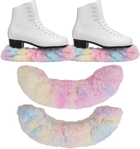 زوج واحد من أغطية الشفرات الفخمة من Ice Skate، تصميم من الفرو الصناعي بألوان قوس قزح حالمة، بطانة سميكة قليلاً 10 جرام، بطانة ناعمة ماصة، تناسب الشكل وزلاجات الهوكي حتى 12 بوصة، ملحقات التزلج in Kuwait
