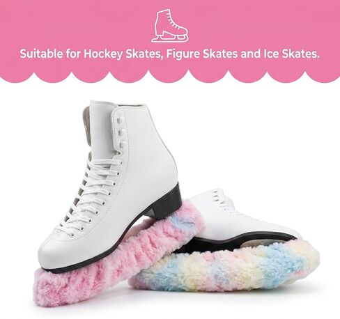 زوج واحد من أغطية الشفرات الفخمة من Ice Skate، تصميم من الفرو الصناعي بألوان قوس قزح حالمة، بطانة سميكة قليلاً 10 جرام، بطانة ناعمة ماصة، تناسب الشكل وزلاجات الهوكي حتى 12 بوصة، ملحقات التزلج in Kuwait