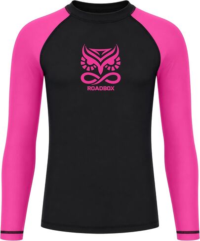 Roadbox Boys BJJ Rash Guard Long Sleeve, Kids Youth Jiu Jitsu No Gi Compression Shirt for Training MMA Wrestling Boxing Swim in Kuwait
