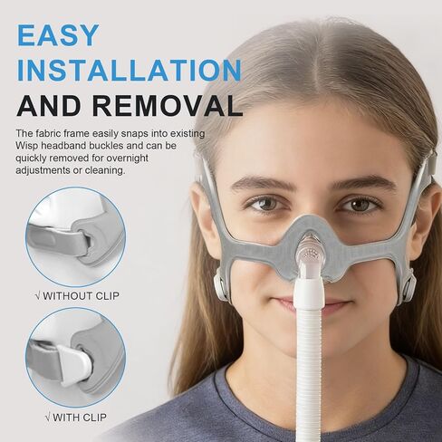 إطار قماشي لقناع الأنف Wisp، إطار قناع الأنف CPAP، إطار غطاء رأس CPAP لجهاز Wisp Respironics - حجم قياسي، عبوتان in Kuwait