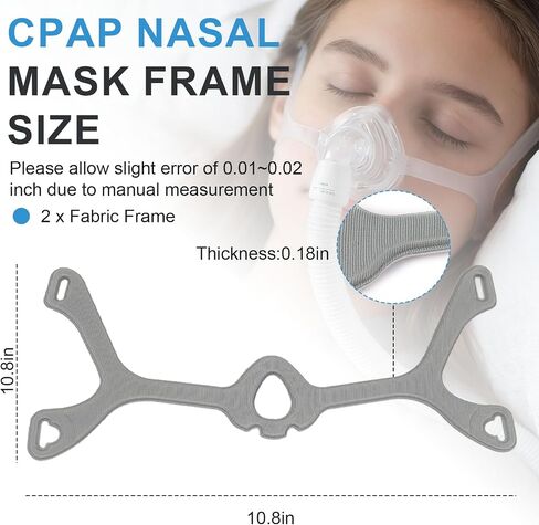 إطار قماشي لقناع الأنف Wisp، إطار قناع الأنف CPAP، إطار غطاء رأس CPAP لجهاز Wisp Respironics - حجم قياسي، عبوتان in Kuwait