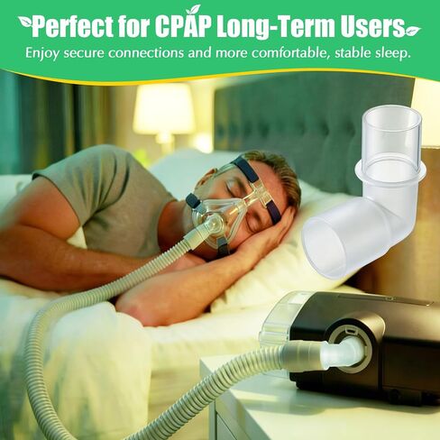 2 حزمة محول كوع خرطوم CPAP 90 درجة، موصل أنابيب متين وسهل التركيب للخراطيم القياسية غير الساخنة مقاس 22 مم، مانع للتسرب، يقلل من إجهاد الخرطوم، ويحسن الراحة أثناء النوم in Kuwait