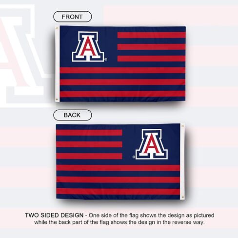 Desert Cactus University of Arizona Indoor and Outdoor 100% Polyester University Flag Banner, 3x5 Feet Wildcats (Nation) in Kuwait