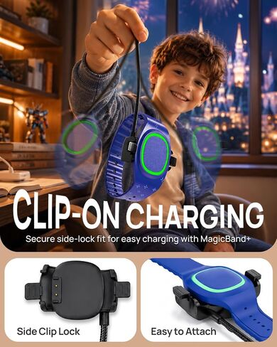 BlackPro متوافق مع MagicBand+ شاحن 3 في 1، كابل شحن ثلاثي USB-C وUSB-A بطول 2 قدم مع 3 رؤوس شحن، شاحن سفر بديل لـ Disney-MagicBand Plus in Kuwait