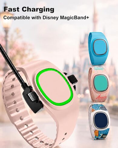 BlackPro متوافق مع MagicBand+ شاحن 3 في 1، كابل شحن ثلاثي USB-C وUSB-A بطول 2 قدم مع 3 رؤوس شحن، شاحن سفر بديل لـ Disney-MagicBand Plus in Kuwait