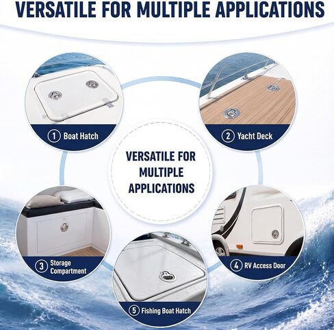4 Pack Boat Cam Latch, Marine 316 Stainless Steel Boat Hatch Latch, Flush Hatch Pull with Back Plate & Adjustable Cam, Flush Mount Marine Hardware for Ships, Yacht, Deck, RVs in Kuwait