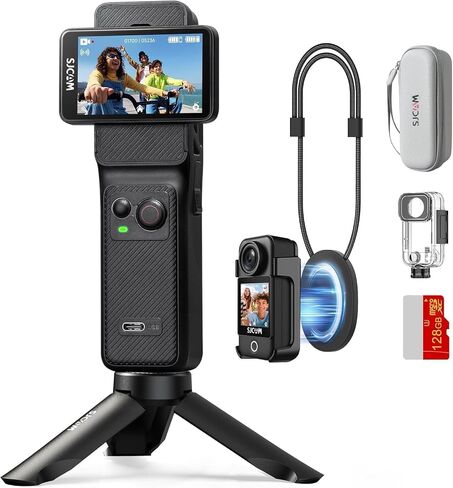 SJCAM C400 4K 64GB YouTube Creator Vlogging Camera,7H Battery Handle,3-in-1 Handheld Wearable Travel Camera with 2.29" Touchscreen, 6-Axis Stabilization,30M Waterproof Camara para grabar contenido in Saudi Arabia