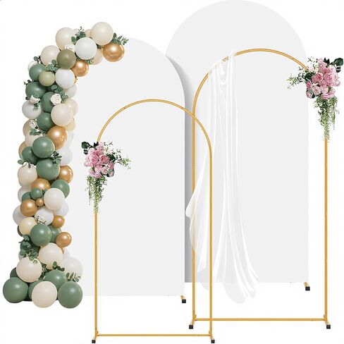 Gold Arch Backdrop Stand Set of 3(7.2FT/6.6FT/6FT) | Wedding Arch Backdrop Stand,Balloon Arch Stand Metal Frame for Wedding Birthday Baby Shower Party Garland Ceremony Decor in Saudi Arabia