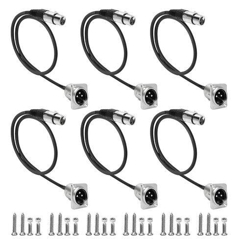 6 قطع XLR تمر من خلال الكابل، 2 قدم بدون لحام XLR لوحة التصحيح تمر من خلال كابل مناسب لصندوق المسرح، لوحة التصحيح وصندوق الأرضية - ذكر إلى أنثى in Kuwait