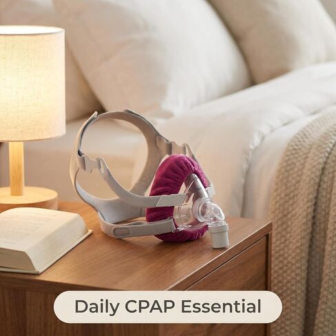 4 عبوات من بطانات قناع CPAP العالمية، أغطية قناع الوجه بالكامل من الصوف الدقيق فائق النعومة، قابلة لإعادة الاستخدام، قابلة للتنفس، تقلل من تسرب الهواء وعلامات الضغط، متوافقة مع F20-Purple Red in Kuwait