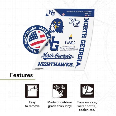 Desert Cactus University of North Georgia Sticker UNG Nighthawks Vinyl Decals Laptop Water Bottle Car Scrapbook Sheet T2 (Type 2-2) in Kuwait
