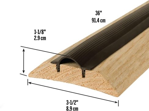 M-D Building Products 11783 3-1/2 in. x 1-1/8 in. x 36 in. Natural Hardwood and Vinyl Low-Profile Threshold in Kuwait