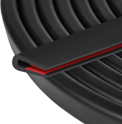 Moyishi U Channel Rubber Edge Trim Self-Adhesive Rubber Edge Trim Edge Protector, EPDM Seal Strip for Car Doors, Steel Plates, Glass, Hatches, Table Corners (Fit 1/8" x 12 Ft) in Kuwait
