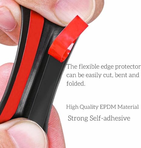 Moyishi U Channel Rubber Edge Trim Self-Adhesive Rubber Edge Trim Edge Protector, EPDM Seal Strip for Car Doors, Steel Plates, Glass, Hatches, Table Corners (Fit 1/8" x 12 Ft) in Kuwait