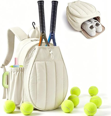 Tennis Bag for Women, Tennis Backpack Holds 2 Rackets with Shoe Compartment, Gym Backpacks with 30oz Side Water Bottle Pocket for Tennis Practice, Match & Daily Use in Kuwait