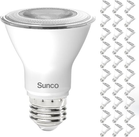 Sunco 6 Pack PAR20 LED Bulbs Flood Light Bulb, 500 LM, 7W (50W Equivalent), 3000K Warm White, E26 Medium Base, Dimmable, Track Lighting, for Indoor/Outdoor Use, Wet Rated, UL in Saudi Arabia