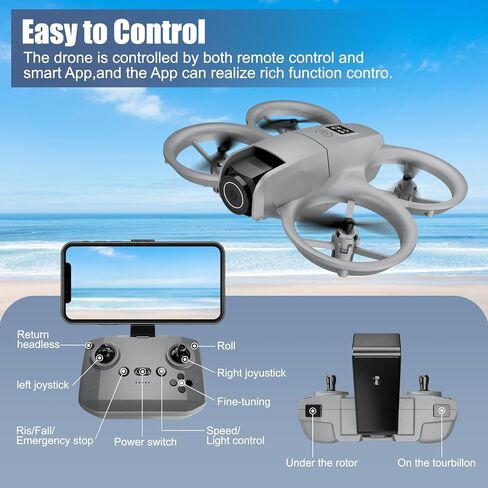 Drone with Camera 1080HD， Features One Key Takeoff/Landing, Altitude Hold, Headless Mode, 3D Flips, Trajectory Flight，3 Speed Modes, Easy to Fly for Beginners, Includes 2 Batteries（Blue） in Saudi Arabia
