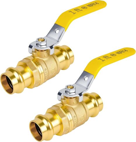 (Znkiok 2 Pack)3/4" Press Ball Valve Heavy Duty,3/4 Inch Brass Ball Valve With Press End,Press Fitting Connection For Copper Tubing,Quarter Turn,Lead-Free Brass, UPC,NSF61,NSF372. in Kuwait