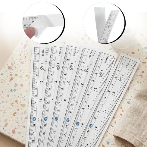 8 PCS Self-Adhesive Measuring Tape, 35 Inch Peel and Stick Tapes Measure Imperial Metric Stick On Ruler Left-Right Reading Ruler Tape for Workbench, Table Saw, Drafting Table in Kuwait