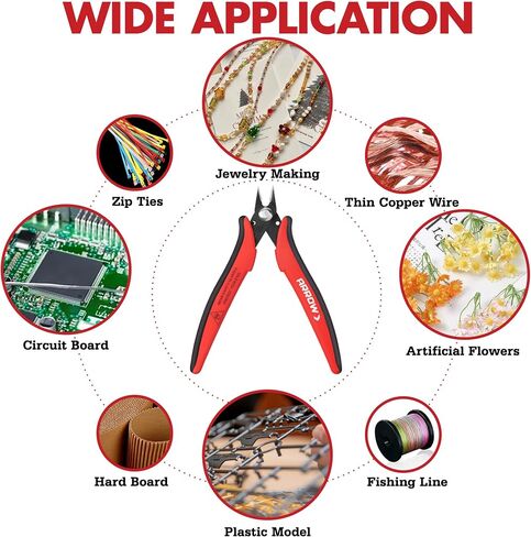 ARROW Micro Wire Cutters, 5" Precision Flush Cutters with Streamlined Handle and Ultra-Sharp Cutting Edge, Side & Diagonal Flush Cut Pliers for Electronics, Jewelry, Crafts, Zip Ties and Soft Wires in Kuwait