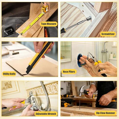 Sundpey Home Tool Kit with Drill - 166-Piece General Basic Home Repair Tool Set with 12V Cordless Power Drill & Battery & Charger & Portable Tool Box for Garden Office House Apartment Repair Men Women in Saudi Arabia