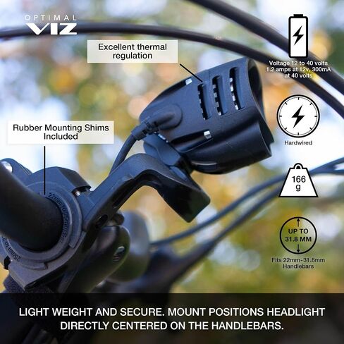 NiteRider EPro 1000 E-Bike Headlight – 1000 Lumen Hardwired Electric Bike Light, IP64 Water Resistant, 2 Modes Steady/Pulse, 12V–40V Compatible, Handlebar Mount, for Class 1/2/3 E-Bikes in Kuwait