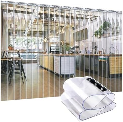 Clear Plastic Door Curtain, PVC Door Curtain Kit,Clear PVC Strip Door Curtain for Commercial and Industrial Use,（135x210cm/53.15x82.68in） in Kuwait