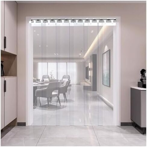 Clear Plastic Door Curtain, PVC Door Curtain Kit,Clear PVC Strip Door Curtain for Freezer and Warehouse Doors,（Clear,150x250cm/59.06x98.43in） in Kuwait
