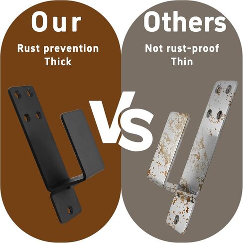 2Pcs Door Barricade Brackets, Heavy Duty Bar Holder Brackets for Home Security, Carbon Steel U-Shaped Drop Open Bar Brackets for Door, Barn, Shed, Garage, Fits 2 x 4 Lumber in Saudi Arabia