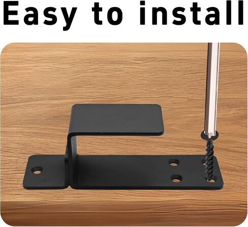 2Pcs Door Barricade Brackets, Heavy Duty Bar Holder Brackets for Home Security, Carbon Steel U-Shaped Drop Open Bar Brackets for Door, Barn, Shed, Garage, Fits 2 x 4 Lumber in Saudi Arabia