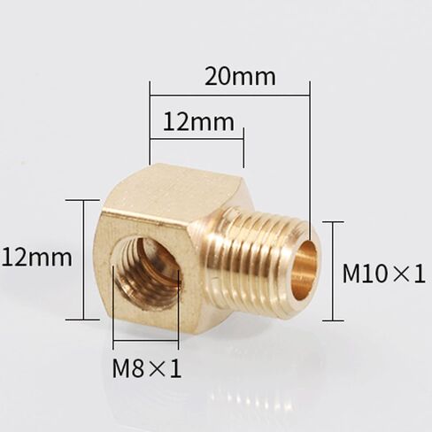 M6 M8 M10 1/8" 1/4" 3/8" Female Male Brass 90 Degree Elbow Pipe Fitting Coupler Connector Water Lubrication Tubing Block(M8x1mmxM10x1mm) in Kuwait