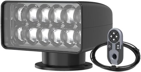 SEAFLO 03 Series Wireless Remote Control LED Searchlight - 35W, White 5500K, White - 360° Rotation 60° Vertical Sweep IP65 Waterproof Marine Spot Light Long Range Navigation Light 4 Year Warranty in Kuwait