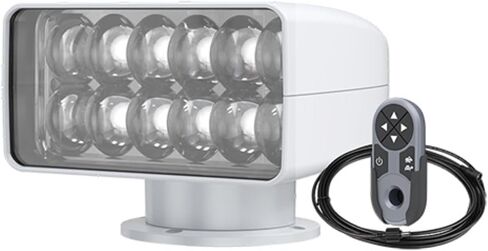SEAFLO 03 Series Wireless Remote Control LED Searchlight - 35W, White 5500K, White - 360° Rotation 60° Vertical Sweep IP65 Waterproof Marine Spot Light Long Range Navigation Light 4 Year Warranty in Kuwait