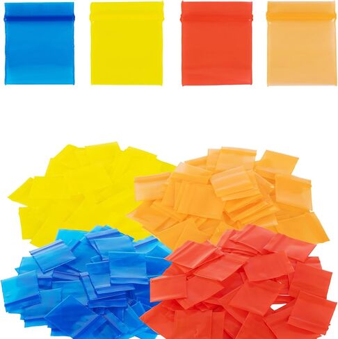 200 Pack 1.1IN*0.98IN MultiColor Mini Plastic Bags, Self-sealing Tiny Baggies Plastic Seal Accessories, Clear Self-sealing Bag for Accessories Snack in Kuwait