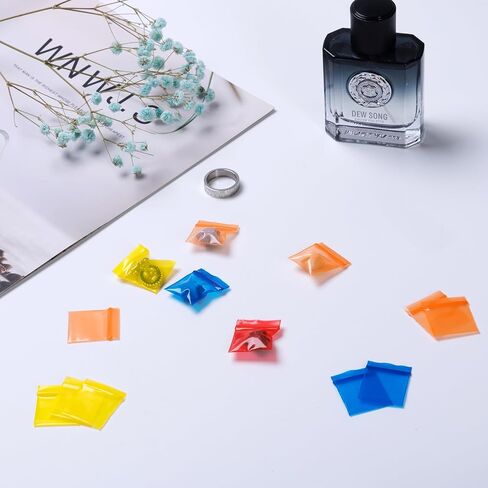 200 Pack 1.1IN*0.98IN MultiColor Mini Plastic Bags, Self-sealing Tiny Baggies Plastic Seal Accessories, Clear Self-sealing Bag for Accessories Snack in Kuwait