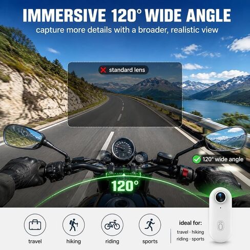 Winnes 4K Mini Body Camera, Action Body Cam Thumb Sports Camera Hands Free Waterproof 30M POV Video Recording Wearable with Necklace,Magnetic Clip,Helmet Cam for Cycling,Ski,Motorcycle,Pets-Black in Saudi Arabia