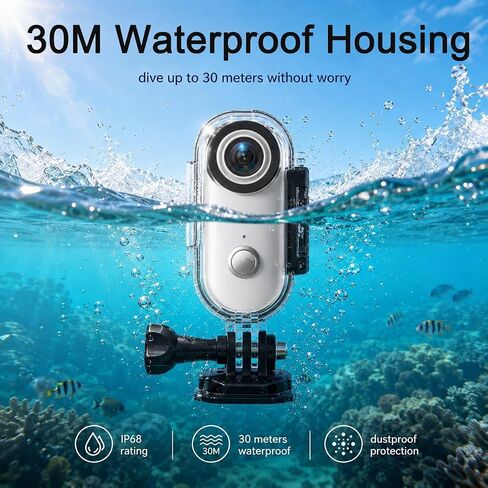Winnes 4K Mini Body Camera, Action Body Cam Thumb Sports Camera Hands Free Waterproof 30M POV Video Recording Wearable with Necklace,Magnetic Clip,Helmet Cam for Cycling,Ski,Motorcycle,Pets-Black in Saudi Arabia