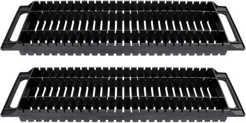 PCB Rack Plastic Anti- Static ESD Circulation Rack Shelf, Dual- Ear 25 Slot PCB Circuit Board Storage Tray Holder PC Board Relays Bar (2Pcs, Black) Static- Frame in Kuwait