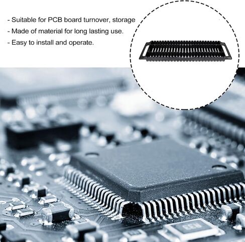 PCB Rack Plastic Anti- Static ESD Circulation Rack Shelf, Dual- Ear 25 Slot PCB Circuit Board Storage Tray Holder PC Board Relays Bar (2Pcs, Black) Static- Frame in Kuwait